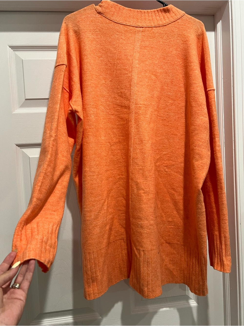 Free People Vibrant Orange Pullover Sweater - Large - Picture 4 of 4